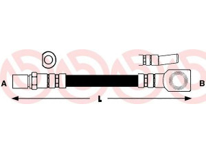 BREMBO T 59 001 stabdžių žarnelė 
 Stabdžių sistema -> Stabdžių žarnelės
562328, 90008285, 90168898, 90008285