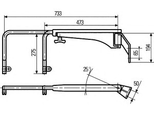 HELLA 8HG 501 266-022 laikiklis, išorinis veidrodėlis