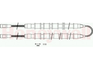 BENDIX 431233B trosas, stovėjimo stabdys 
 Stabdžių sistema -> Valdymo svirtys/trosai
522573, 90369710, 90369710