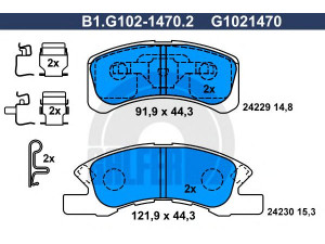 GALFER B1.G102-1470.2 stabdžių trinkelių rinkinys, diskinis stabdys 
 Techninės priežiūros dalys -> Papildomas remontas
04465-B2030-000, 04465-B2040-000