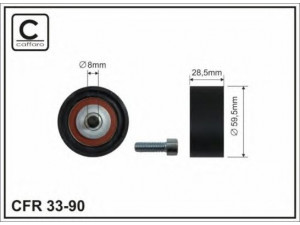 CAFFARO 33-90 kreipiantysis skriemulys, paskirstymo diržas 
 Diržinė pavara -> Paskirstymo diržas/komplektas -> Laisvasis/kreipiamasis skriemulys
054 109 242, 054 109 479 A, 078 109 244