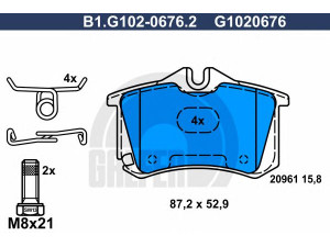 GALFER B1.G102-0676.2 stabdžių trinkelių rinkinys, diskinis stabdys 
 Techninės priežiūros dalys -> Papildomas remontas
8E0 698 451 L, 1E0 698 451 B, 1J0 698 451 C