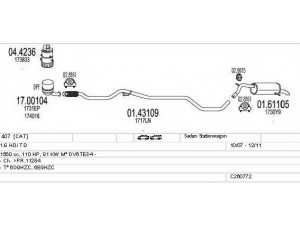 MTS C260772016387 išmetimo sistema 
 Išmetimo sistema -> Išmetimo sistema, visa