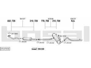 BOSAL 070.079.50 išmetimo sistema 
 Išmetimo sistema -> Išmetimo sistema, visa
