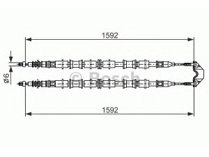 BOSCH 1 987 482 102 trosas, stovėjimo stabdys 
 Stabdžių sistema -> Valdymo svirtys/trosai
24465148, 522007, 522528, 24465148