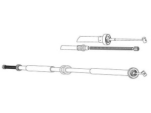 KAWE FA02278 trosas, stovėjimo stabdys 
 Stabdžių sistema -> Valdymo svirtys/trosai
51786839, 1541338, 9S512A603AA