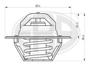 ERA 350103 termostatas, aušinimo skystis 
 Aušinimo sistema -> Termostatas/tarpiklis -> Thermostat
52028185AB, 52029195, 83501426