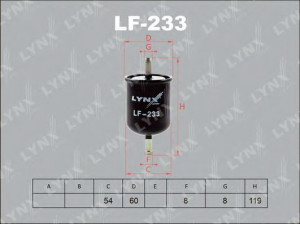 LYNXauto LF-233 kuro filtras 
 Filtrai -> Kuro filtras
1112653, 1952951, 1960297, 1960568