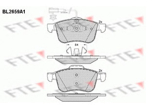 FTE BL2659A1 stabdžių trinkelių rinkinys, diskinis stabdys 
 Techninės priežiūros dalys -> Papildomas remontas
77365354