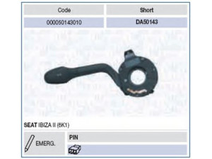MAGNETI MARELLI 000050143010 vairo kolonėlės jungiklis 
 Vidaus įranga -> Rankinės/kojinės svirties sistema
6K5953513A