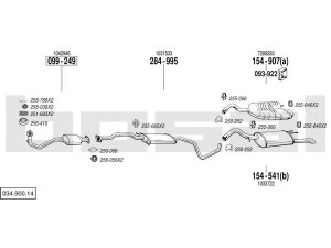 BOSAL 034.900.14 išmetimo sistema 
 Išmetimo sistema -> Išmetimo sistema, visa