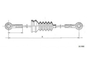 CABOR 10.988 trosas, stovėjimo stabdys 
 Stabdžių sistema -> Valdymo svirtys/trosai
6014201585
