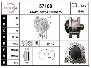 EAI 57100 kintamosios srovės generatorius 
 Elektros įranga -> Kint. sr. generatorius/dalys -> Kintamosios srovės generatorius
A4TJ0081A, A4TJ0084, A4TJ0084A