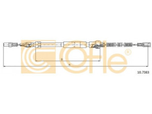 COFLE 10.7383 trosas, stovėjimo stabdys 
 Stabdžių sistema -> Valdymo svirtys/trosai
293609701C, 293609701E