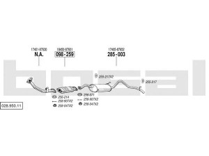 BOSAL 028.950.11 išmetimo sistema 
 Išmetimo sistema -> Išmetimo sistema, visa