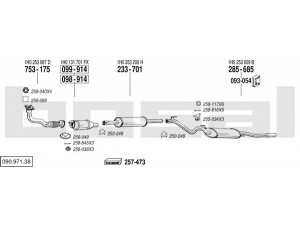 BOSAL 090.971.38 išmetimo sistema 
 Išmetimo sistema -> Išmetimo sistema, visa