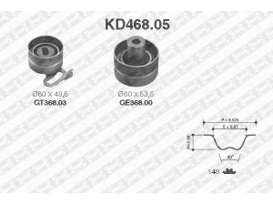 SNR KD468.05 paskirstymo diržo komplektas 
 Techninės priežiūros dalys -> Papildomas remontas
13070-V7203, 13077-V7203