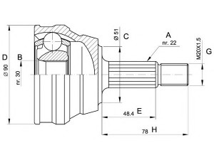 OPEN PARTS CVJ5008.10 jungčių komplektas, kardaninis velenas 
 Ratų pavara -> Sujungimai/komplektas
171407311P, 191498099A, 191498099B