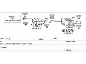 MTS C210361008327 išmetimo sistema 
 Išmetimo sistema -> Išmetimo sistema, visa