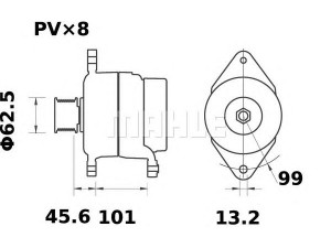MAHLE ORIGINAL MG 465 kintamosios srovės generatorius
RE531867, RE551448