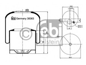 FEBI BILSTEIN 38363 dėklas, pneumatinė pakaba 
 Pakaba -> Pneumatinė pakaba
942 320 30 21, 974 320 00 21