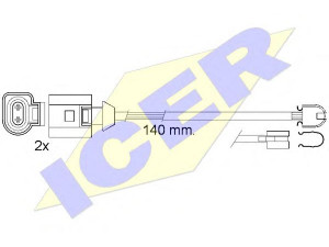 ICER 610547 E C įspėjimo kontaktas, stabdžių trinkelių susidėvėjimas 
 Stabdžių sistema -> Susidėvėjimo indikatorius, stabdžių trinkelės
958 612 365 50, 7P0 907 637 C