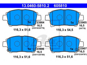 ATE 13.0460-5810.2 stabdžių trinkelių rinkinys, diskinis stabdys 
 Techninės priežiūros dalys -> Papildomas remontas
04465-0W050, 04465-13020, 04465-13050