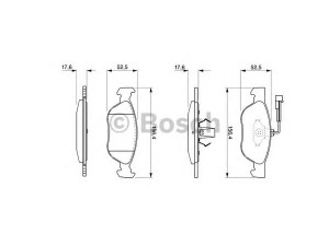 BOSCH 0 986 424 510 stabdžių trinkelių rinkinys, diskinis stabdys 
 Techninės priežiūros dalys -> Papildomas remontas
77362300, 9947776, 9950637, 9947776