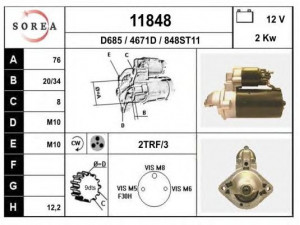 EAI 11848 starteris 
 Elektros įranga -> Starterio sistema -> Starteris
12419069808, 2246570