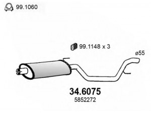 ASSO 34.6075 vidurinis duslintuvas 
 Išmetimo sistema -> Duslintuvas
5852272