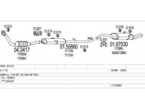 MTS C170055001524 išmetimo sistema 
 Išmetimo sistema -> Išmetimo sistema, visa