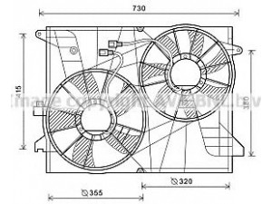 AVA QUALITY COOLING OL7572 ventiliatorius, radiatoriaus 
 Aušinimo sistema -> Oro aušinimas
4805186, 96629064, 96629064