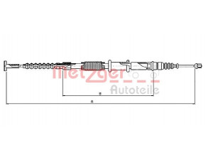 METZGER 1651.21 trosas, stovėjimo stabdys 
 Stabdžių sistema -> Valdymo svirtys/trosai
60806307, 60806311, 60813056, 7714822