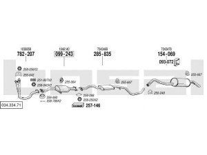 BOSAL 034.334.71 išmetimo sistema 
 Išmetimo sistema -> Išmetimo sistema, visa