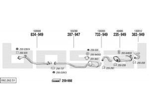 BOSAL 092.262.51 išmetimo sistema 
 Išmetimo sistema -> Išmetimo sistema, visa