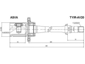 ASVA TYIR-AV20 jungčių komplektas, kardaninis velenas 
 Ratų pavara -> Sujungimai/komplektas
43030-05120