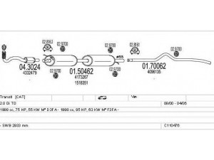 MTS C110476009577 išmetimo sistema 
 Išmetimo sistema -> Išmetimo sistema, visa