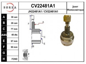 EAI CV22481A1K jungčių komplektas, kardaninis velenas 
 Ratų pavara -> Sujungimai/komplektas