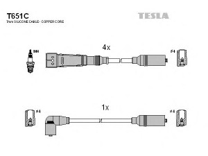 TESLA T651C uždegimo laido komplektas 
 Kibirkšties / kaitinamasis uždegimas -> Uždegimo laidai/jungtys