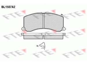 FTE BL1507A2 stabdžių trinkelių rinkinys, diskinis stabdys 
 Techninės priežiūros dalys -> Papildomas remontas
55800-60G00, 55800-61G50, 55800-61G60