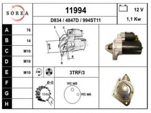EAI 11994 starteris 
 Elektros įranga -> Starterio sistema -> Starteris