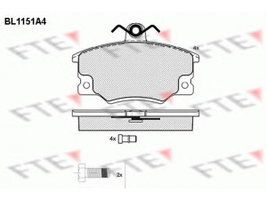 FTE BL1151A4 stabdžių trinkelių rinkinys, diskinis stabdys 
 Techninės priežiūros dalys -> Papildomas remontas
0060777600, 0060794962, 0060810239