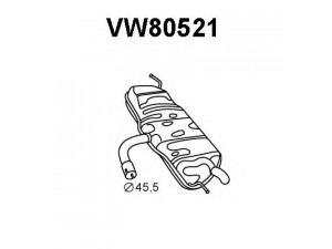 VENEPORTE VW80521 galinis duslintuvas 
 Išmetimo sistema -> Duslintuvas
1K6253609D, 1K6253609E