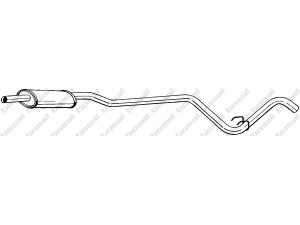 BOSAL 287-053 vidurinis duslintuvas 
 Išmetimo sistema -> Duslintuvas
77.00.756.219