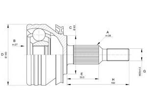 OPEN PARTS CVJ5581.10 jungčių komplektas, kardaninis velenas 
 Ratų pavara -> Sujungimai/komplektas
7H0407321A, 7H0407321B, 7H0498099