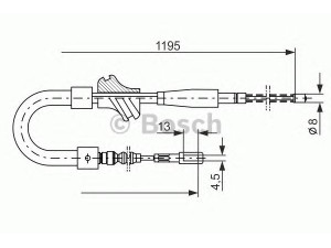 BOSCH 1 987 477 187 trosas, stovėjimo stabdys 
 Stabdžių sistema -> Valdymo svirtys/trosai
811 609 721 H, 811 609 721 J, 811 609 721 B