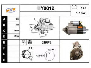 SNRA HY9012 starteris 
 Elektros įranga -> Starterio sistema -> Starteris
3610037110, M62956