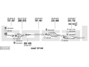 BOSAL 090.316.46 išmetimo sistema 
 Išmetimo sistema -> Išmetimo sistema, visa