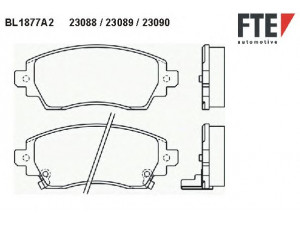 FTE BL1877A2 stabdžių trinkelių rinkinys, diskinis stabdys
04465-02030, 04465-02140, 04465-YZZBE