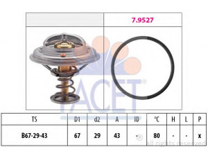 FACET 7.8549 termostatas, aušinimo skystis 
 Aušinimo sistema -> Termostatas/tarpiklis -> Thermostat
A 116 200 03 15